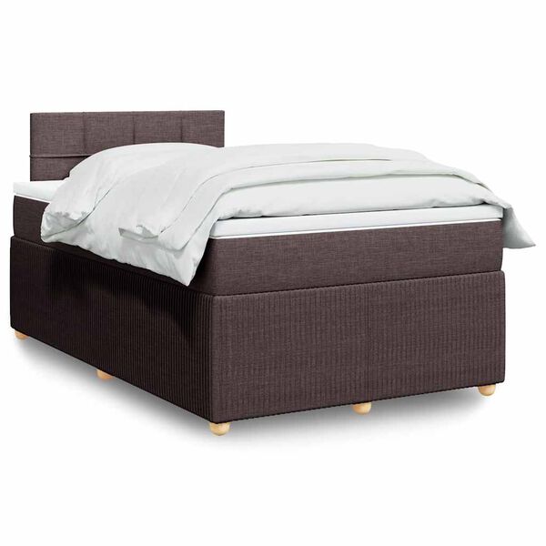 vidaXL Krevet box spring s madracem tamnosmeđi 120 x 190 cm od tkanine