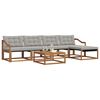 vidaXL Set vanjskih sofa s jastukom 6 pcs Prirodna i svijetlo siva