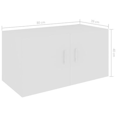 vidaXL Zidni ormarić bijeli 80 x 39 x 40 cm od konstruiranog drva