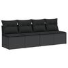 vidaXL Vrtna sofa s jastucima za 4 osobe, crna, poliratan