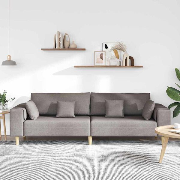 vidaXL Sofa s jastukom Sivo-smeđa 250 x 77 x 76 cm tkanina