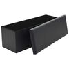 vidaXL Sklopiva klupa za pohranu od umjetne kože 110 x 38 x 38 cm crna