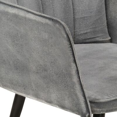 vidaXL Fotelja s krilnim naslonom i osloncem za noge od platna siva