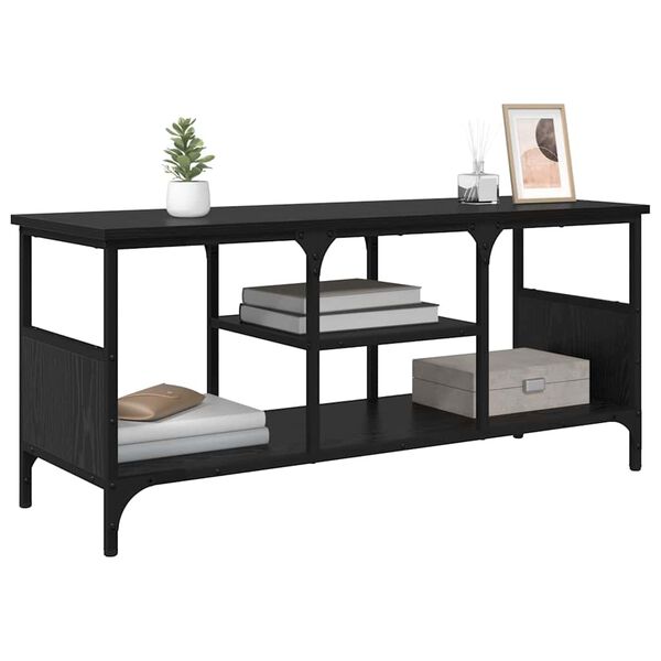 vidaXL TV ormar Crni hrast 100 x 35 x 45 cm Obrađeno drvo i čelik