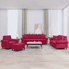 vidaXL 4-dijelni set sofa s jastucima crvena boja vina baršunasti