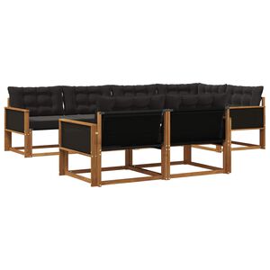 vidaXL Set vanjskih sofa 7 kom. Prirodna i crna