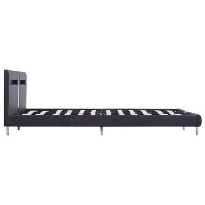 vidaXL Okvir za krevet od umjetne kože s LED svjetlom crni 160x200 cm