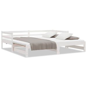 vidaXL Dnevni ležaj na izvlačenje bijeli od borovine 2 x (90 x 200) cm
