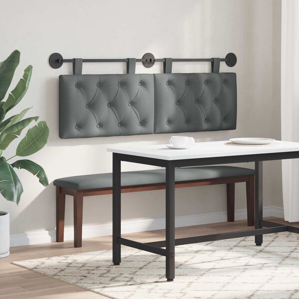 vidaXL Držeće uzglavlje Zidne Tamno siva 150 x 55 x 7 cm tkanina