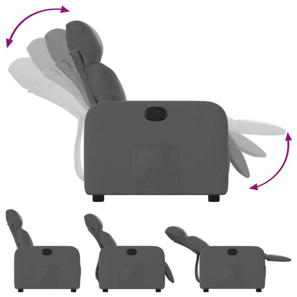 vidaXL Naslonjač od tkanine tamnosivi