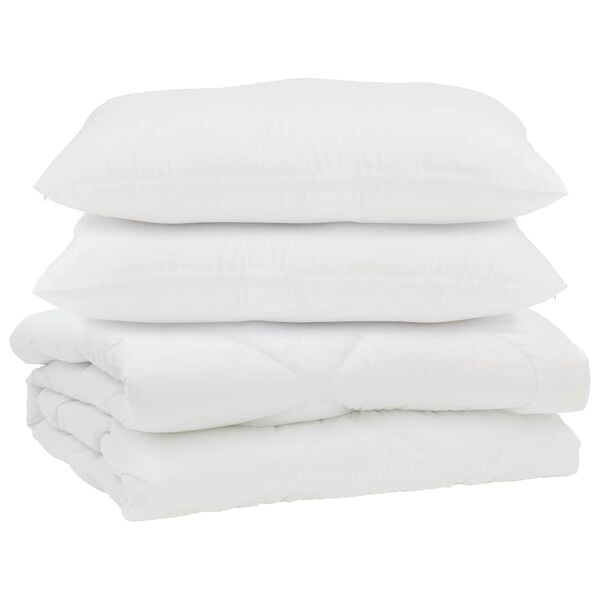 vidaXL Poplun s jastukom 3 pcs Bijelo Mikrofibra