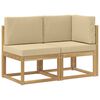 vidaXL Vanjski srednji i kutni kauč 2 Komad Bijela Čvrsto drvo akacije