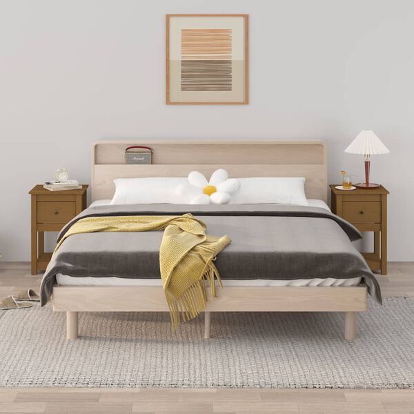 vidaXL Noćni ormarići 2 kom boja meda 40x35x61,5 cm od borovine