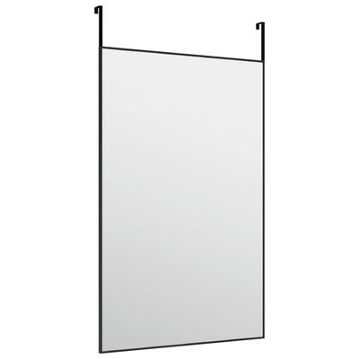 vidaXL Ogledalo za vrata crno 50 x 80 cm od stakla i aluminija