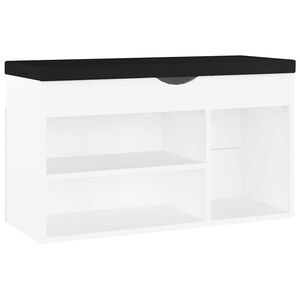 vidaXL Klupa za cipele s jastukom bijela 80x30x47 cm konstruirano drvo