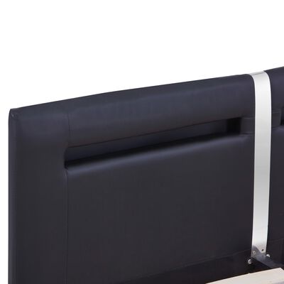 vidaXL Okvir za krevet od umjetne kože s LED svjetlom crni 180x200 cm