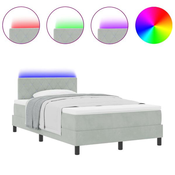 vidaXL Krevet s opruga kutije Svijetlo siva 120 x 190 cm Baršun