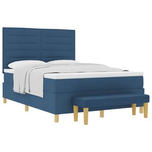 vidaXL Krevet s opruga kutije s uzglavljem Plava 200 x 140 cm tkanina
