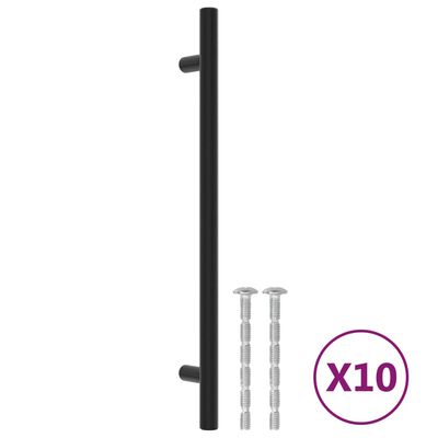 vidaXL Ručke za ormarić 10 kom crne 192 mm od nehrđajućeg čelika