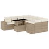 vidaXL 9-dijelni set vrtnih sofa s jastucima bež od poliratana