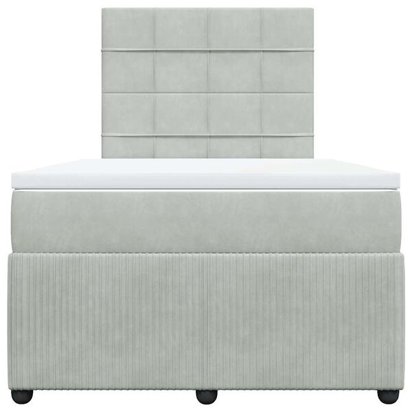 vidaXL Krevet s oprugama i madracem svjetlosivi 120x190 cm bar&scaron;unasti