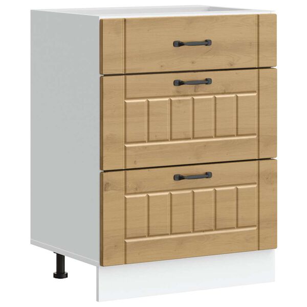 vidaXL Donji kuhinjski ormarić Lucca boja hrasta konstruirano drvo