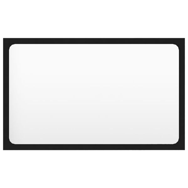 vidaXL Kupaonsko ogledalo crno 60 x 1,5 x 37 cm konstruirano drvo