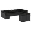 vidaXL 12-dijelni set vrtnih sofa od poliratana s jastucima crni
