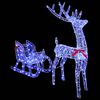 vidaXL Reindeer vuče saonice Plava 70 x 26 x 129 cm Akril