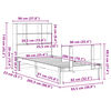 vidaXL Krevet s regalom za knjige bez madraca bijeli 90x200cm borovina