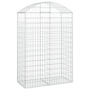 vidaXL Gabionska ko&scaron;ara s lukom 100x50x140/160 cm pocinčano željezo