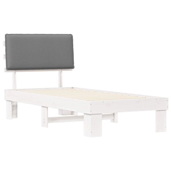 vidaXL Krevetni okvir s tapiciranim uzglavljem Svijetlo siva