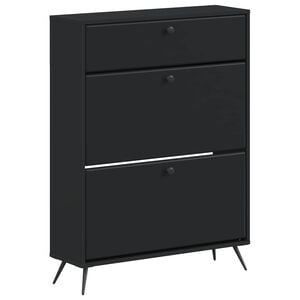 vidaXL Ormar za cipele BREDA 78 x 24 x 103 cm Konstruirano drvo Crna