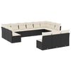 vidaXL 13-dijelni set vrtnih sofa s jastucima poliratan crni