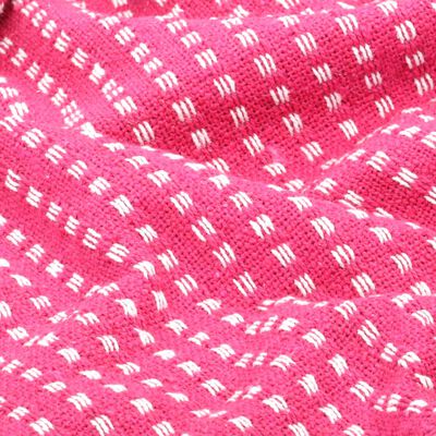 vidaXL Pamučni pokrivač na kvadratiće 220 x 250 cm ružičasti