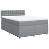 vidaXL Krevet box spring s madracem svjetlosivi 140x200 cm od tkanine