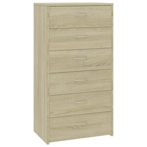 vidaXL Komoda sa 6 ladica boja hrasta sonome 50 x 34 x 96 cm drvena