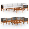 vidaXL Vrtni set za sjedenje s jastucima, 6 dijelova, krem, 63x63 cm
