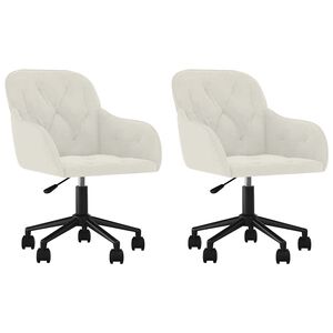 vidaXL Okretne blagovaonske stolice 2 kom krem bar&scaron;unaste