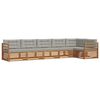 vidaXL Set vanjskih sofa s jastukom 6 pcs Prirodna i svijetlo siva