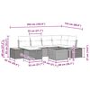 vidaXL Sjedeća garnitura za vrt 7 pcs Crna 55 x 62 x 69 cm Poli ratan