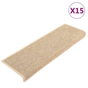 vidaXL Prostirke za stepenice 15 kom 65x21x4 cm svijetlo bež pravokutni rub