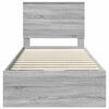 vidaXL Krevetna konstrukcija Siva Sonoma 90 x 190 cm Inženjersko Drvo