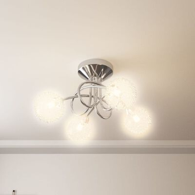 vidaXL Stropna lampa sa sjenilima od mrežaste žice za 4 G9 LED svjetla