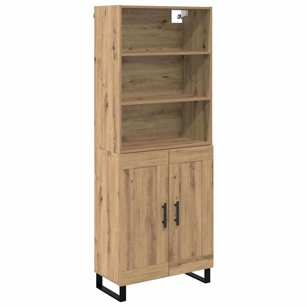 vidaXL Highboard Umjetnički hrast 69,5 x 34 x 180 cm Konstruirano drvo