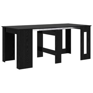 vidaXL Blagovaonski stol 180 x 85 x 75 cm Konstruirano drvo Crni hrast