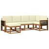 vidaXL Set vanjskih sofa 6 pcs Prirodna i krem Čvrsto drvo akacije