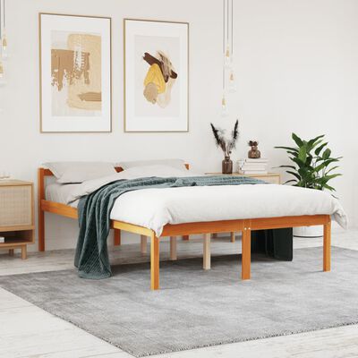 vidaXL Krevet za starije osobe voštano smeđi 140 x 200 cm od borovine