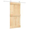 vidaXL Klizna vrata Prirodna i bijela 95 x 210 cm Čvrsta borovina