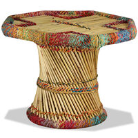 vidaXL Stolić za kavu od bambusa s chindi detaljima višebojni